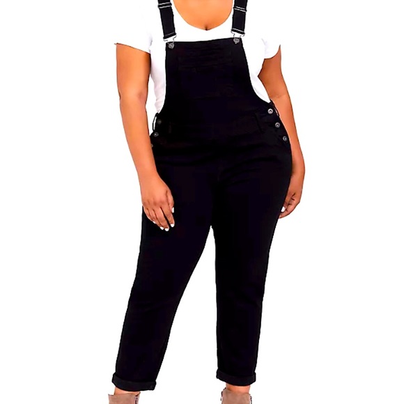 torrid Jeans Torrid Black Denim Overalls Distressed Plus Size 4